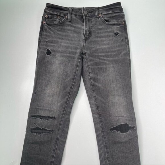 American Eagle Next Level Flex Super Skinny Jeans Gray Distressed Size 26 - Picture 3 of 8